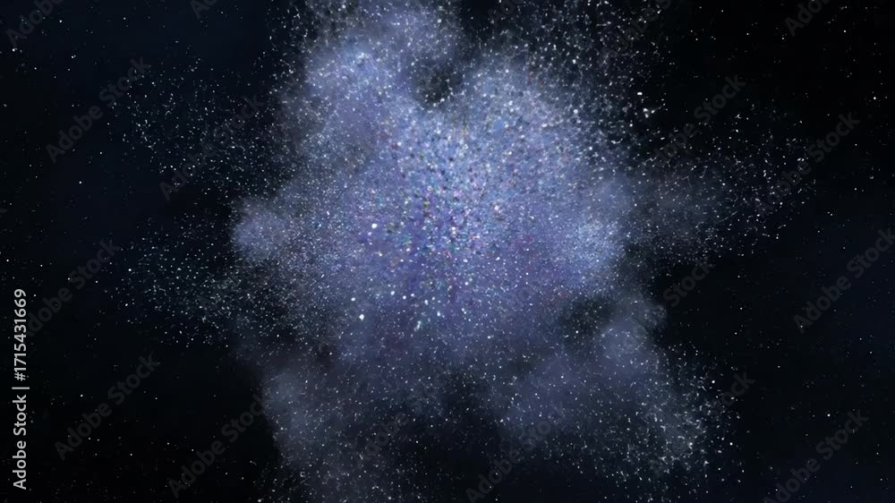 Canvas Prints a seamlessly looping video of a shimmering crystal dust cloud slowly expanding and refracting light 