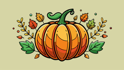 Naklejka premium Cute hand drawn pumpkin doodle collection