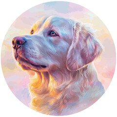 Adorable Golden Retriever Dog Circle | Friendly Pet Animal Vector Art