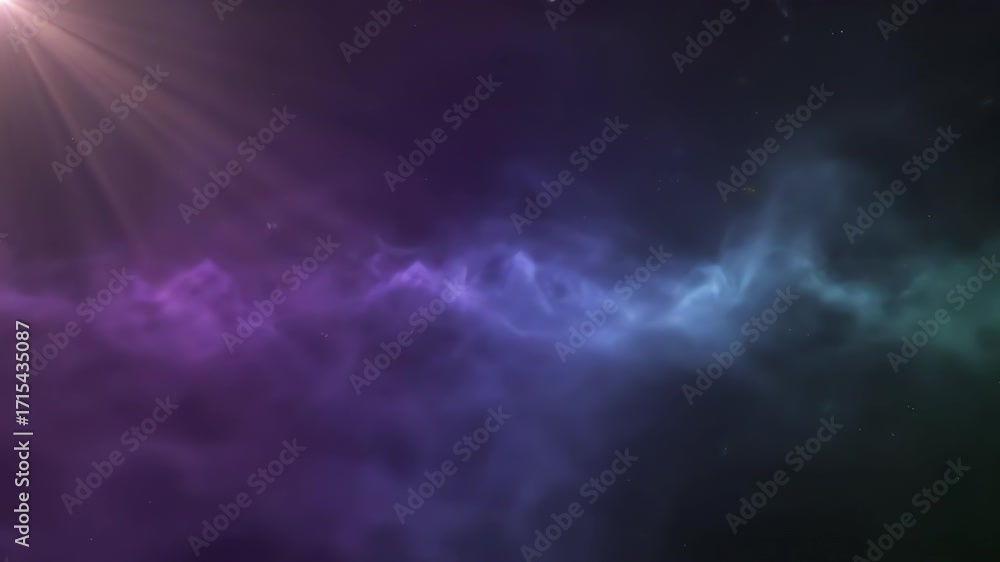 Canvas Prints a serene seamless loop of abstract cosmic fog with subtle light rays filtering through its shifting 