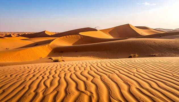 Desert dunes under a clear sky - Powered by Adobe