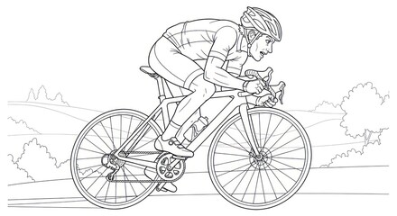 Bicyclist action illustration