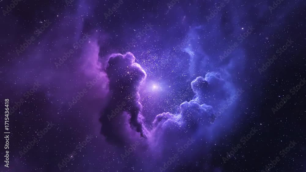 Wall mural abstract cosmic dust clouds slowly coalescing and dissipating in a seamless loop presentation, abstr