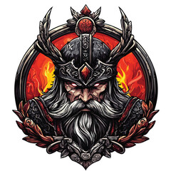 Dark Armored Demon Head Illustration | Menacing Fantasy Creature Vector Art