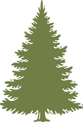 Evergreen conifer tree illustration seasonal nature element isolated on white vector