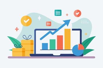 vector illustration of business graph