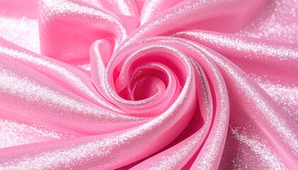 Swirling, light pink fabric with a subtle sheen