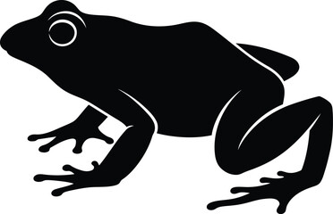 Silhouette of a frog isolated on white amphibian wildlife nature animal graphic design element vector illustration vector