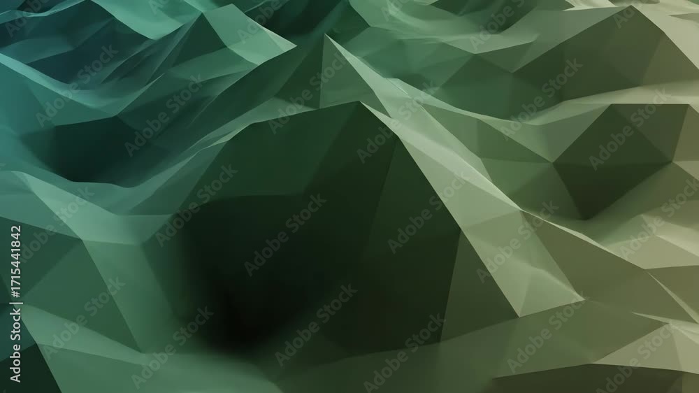 Wall mural abstract polygonal shapes slowly transforming and shifting colors in a seamlessly looping ethereal a