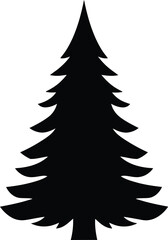 Stylized silhouette evergreen tree isolated on white minimalist vector graphic art vector