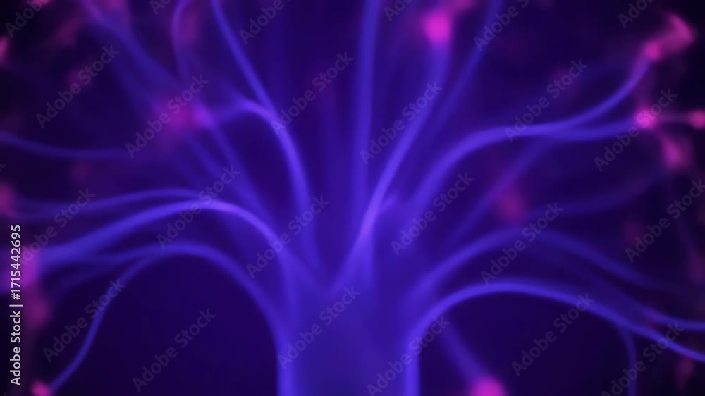 Wall mural abstract seamlessly looping video of a glowing ultraviolet plasma field rippling and shifting shine,