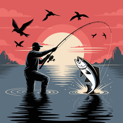 fisherman and fish