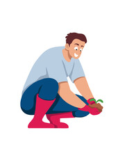 Man Gardening with Plant.ai