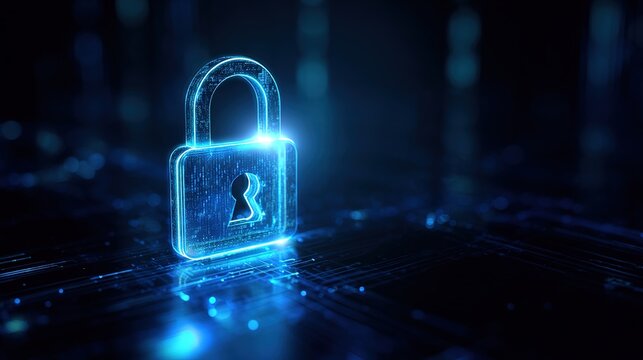 "Cybersecurity Digital Lock &ndash; Data Protection and Internet Security Concept"