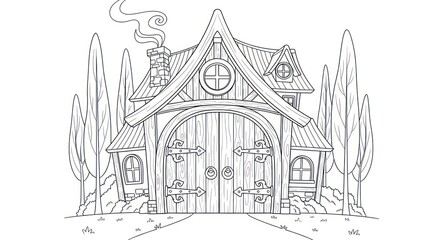 Enchanted house illustration