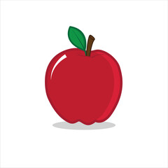 This is a digital illustration of a single red apple.
