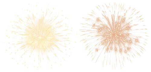 Obraz premium PNG Vibrant fireworks illuminate night, element set on transparent background