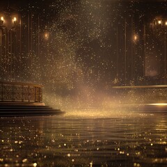 Golden Sparkling Stage Interior Design