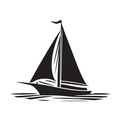 sailboat vector illustration on a white background.Simple design,perfect for various uses.
