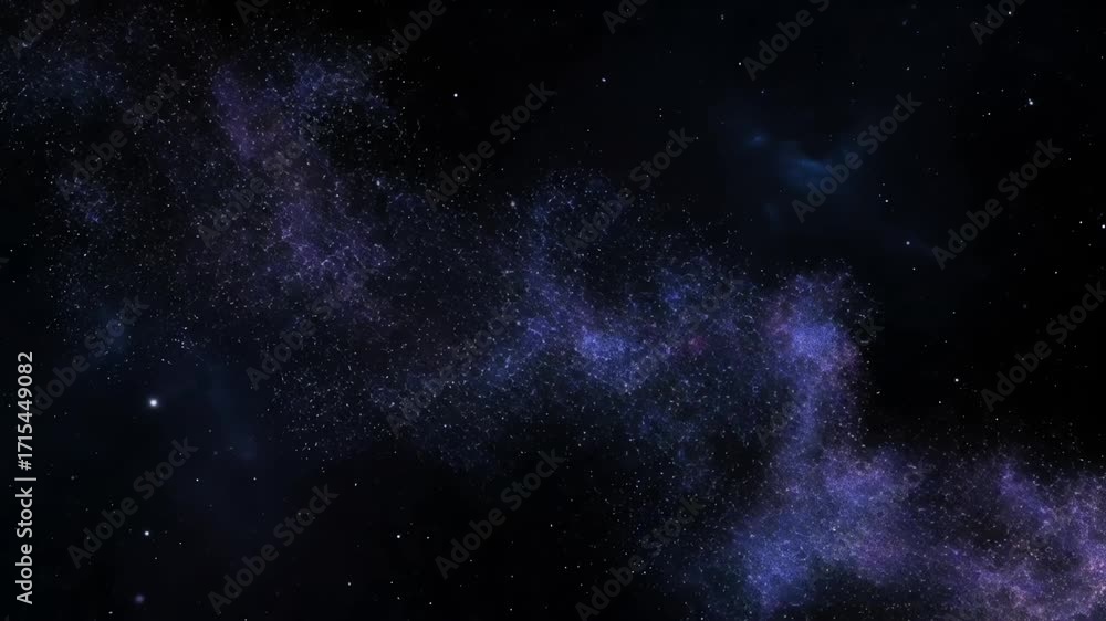 Poster continuous stream of astral dust in a seamlessly looping video, with fine, glowing particles flowing