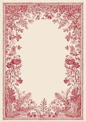 A red ink vintage ornate border