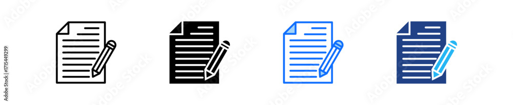 Aufkleber note taking icon set multiple style collection