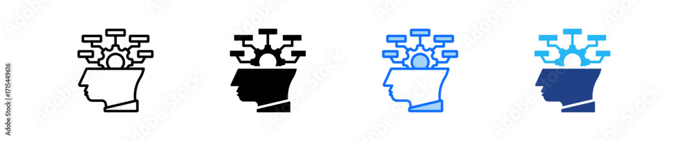 Poster mind mapping icon set multiple style collection