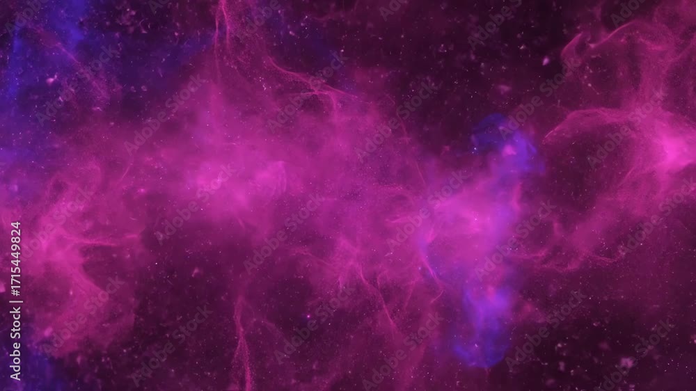 Poster cosmic pink and magenta hues gently drifting and diffusing like interstellar dust in a seamlessly lo