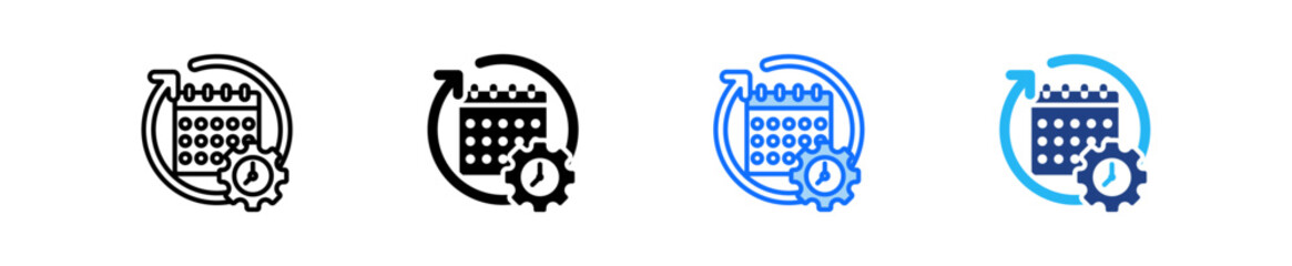 Routine Icon Set Multiple Style Collection