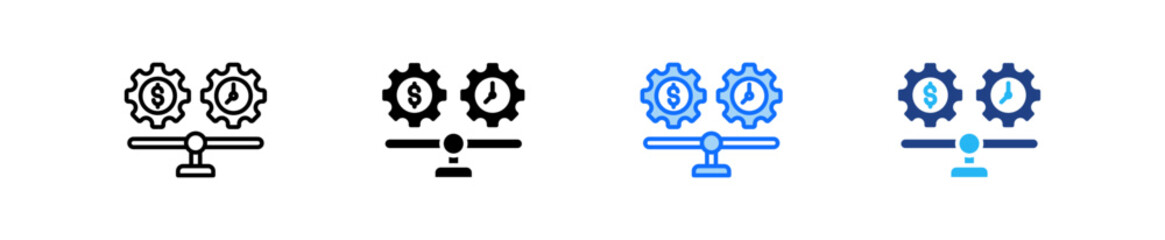 Work Life Balance Icon Set Multiple Style Collection