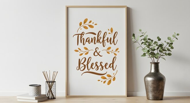 Thankful & Blessed Wall Art Print