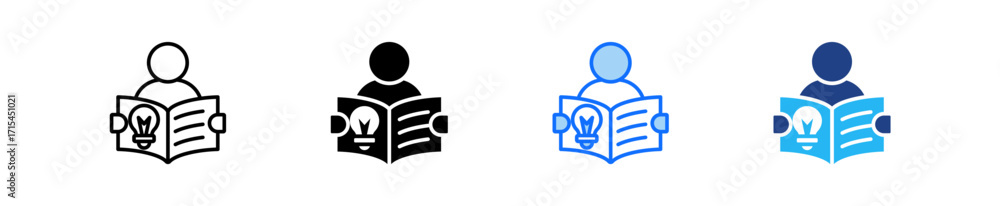 Aufkleber learning icon set multiple style collection