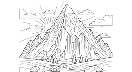 Majestic mountain illustration
