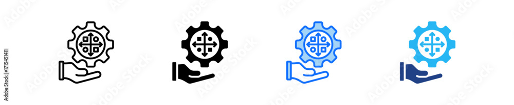 Poster decision matrix icon set multiple style collection