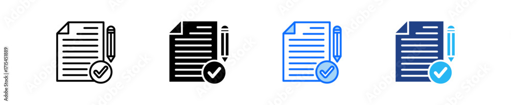 Poster task completion icon set multiple style collection