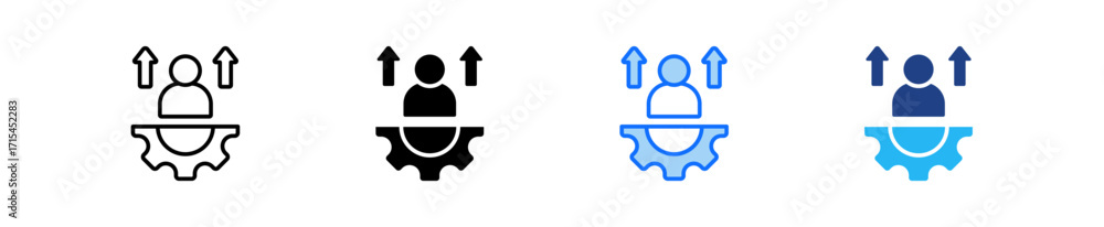 Poster personal development icon set multiple style collection