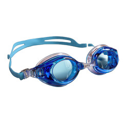 Blue swim goggles with light-blue straps
