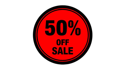Unbeatable prices today only! Save 50% off sale in eye catching red circle for your retail promotionsisolated on transparent background