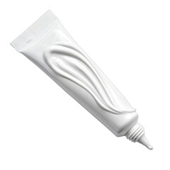 White tube of cosmetic cream, angled
