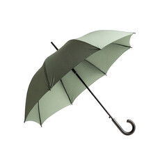 Olive-green umbrella, slightly angled, dark handle