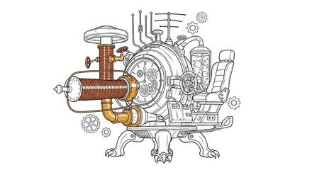 Fototapeta premium Steampunk turtle vehicle design