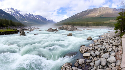 Behemoth River Rapid on the Chuya River, Mountain Altai, Russia