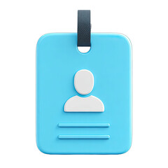 Light-blue ID badge with person icon