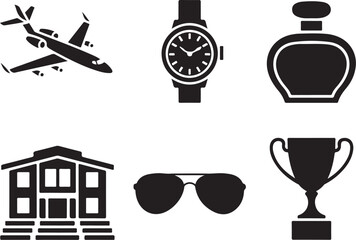 Luxury lifestyle symbols private jet watch perfume house trophy