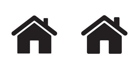 Home Icon Vector Set for Real Estate, Navigation, and Website Design Elements