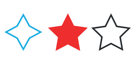 Fototapeta premium Assorted Star Shape Outline Collection for Graphic Design and Creative Projects
