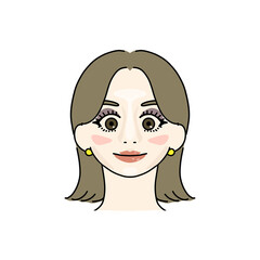 バッチリメイクをした女性のイラスト