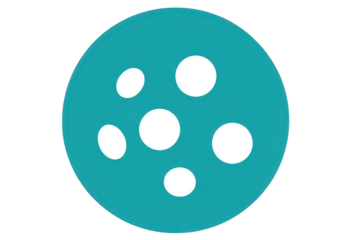 Teal Circle with White Circles