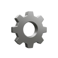 Metallic gear for settings adjustment or system maintenance isolated PNG with Transparent Background