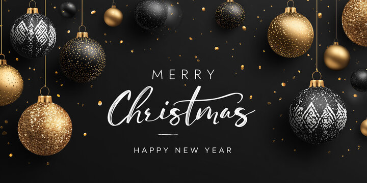 Weihnachtskarte Merry Christmas und Happy New Year. Weihnachtsbanner Karte oder Gruß
